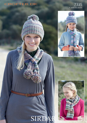 Hat and Scarves in Sirdar Crofter DK - 7335 - Downloadable PDF