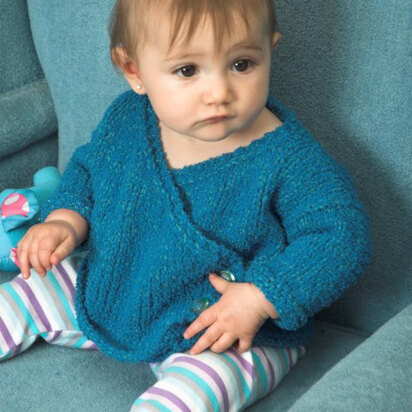 Baby Surplice Cardigan in Plymouth Yarn Daisy - 2637 - Downloadable PDF