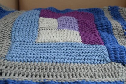 Tunisian Crochet Log Cabin Sampler Blanket