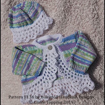 Bolero and Beanie pattern 14-24” chest (newborn-3 years)