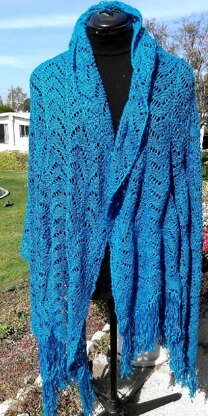 EZ Wavy Zig Zag Garter Stitch Lace Shawl