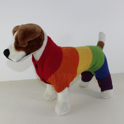 Rainbow Dog Onesie - knitting pattern
