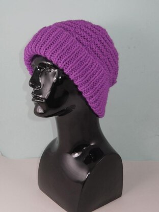 Chunky Basket Stitch Beanie Hat