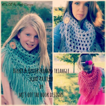 Bulky & Quick Fringed Triangle Scarf