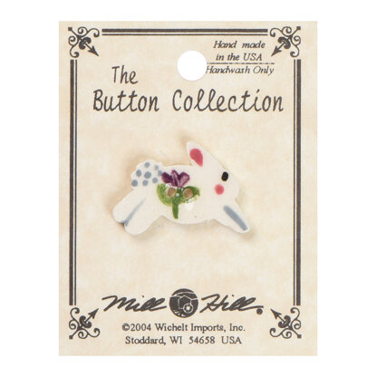 Mill Hill Button 86319 - White Leaping Bunny