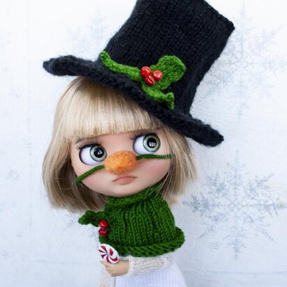 Snowman hat for Blythe