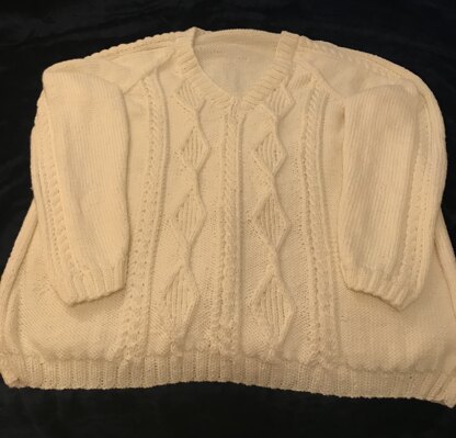 Men’s Aran V Neck Jumper