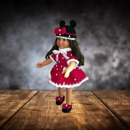 Minnie Mouse Doll Dress for 18" Doll