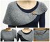 Knit-Look Half Moon Crochet Shawl. English and German Pattern