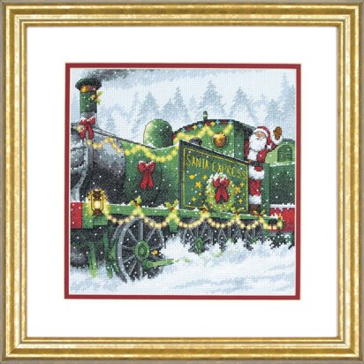 Dimensions Counted Cross Stitch Kit: Santa Express - 25cm x 25cm (9.8 x 9.8in)