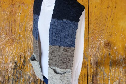 Color Block Scarf with Pockets
