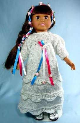 Renaissance Princess Dress,  Knitting Patterns fit American Girl and other 18-Inch Dolls