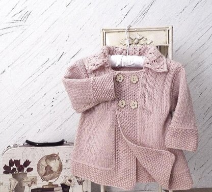 Baby girls jacket with lace collar - P063