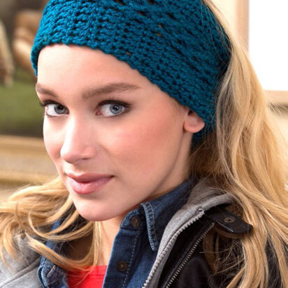 Wide Vortex Headwarmer in Red Heart Soft - LW4595 - Downloadable PDF