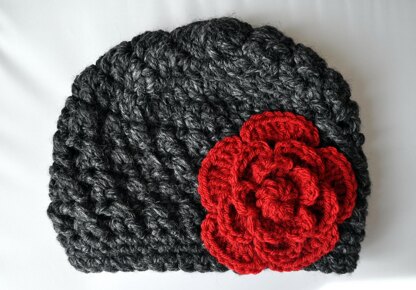 Classy Crochet Chunky Flowered Cloche