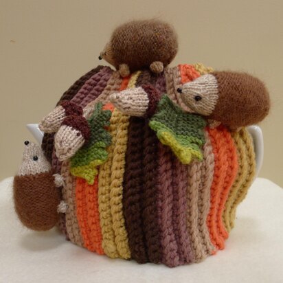 Hedgehogs and Acorns Tea Cosy