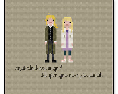 Ed and Winry - PDF Cross Stitch Pattern