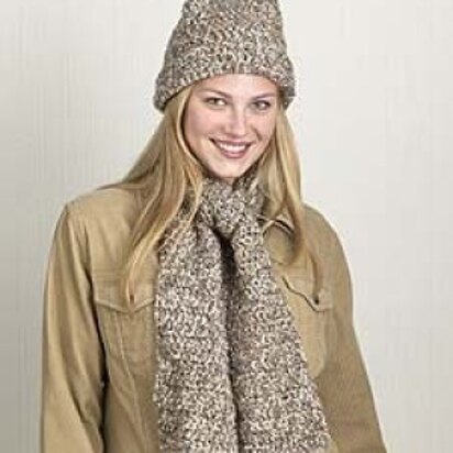 One-Skein Hat & Scarf in Lion Brand Homespun - 30144-K