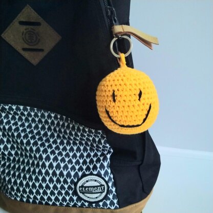 Crochet Happy Face Keyring / Bag charm