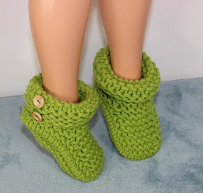 Childrens Super Chunky 2 Button Cuff Slipper Boots