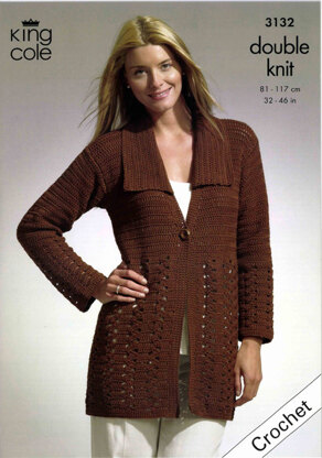 Crochet Jacket and Tunic in King Cole Bamboo Cotton DK - 3132