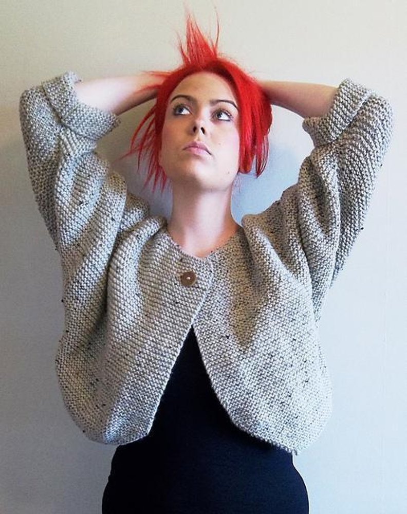 Aran Garter Stitch Cardigan Knitting pattern by Audrey Wilson