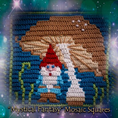 Mystical Fantasy Mosaic Square - Garden Gnome