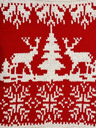 Deers by fir tree blanket pattern