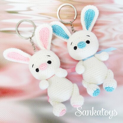 Keychain Little White Bunny