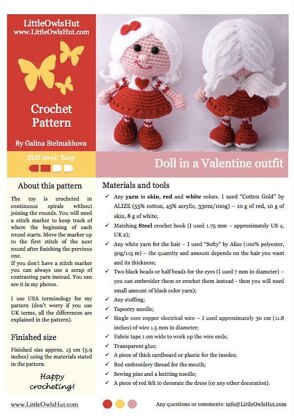 Doll in a Valentine outfit