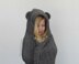 Jensen Herringbone Hooded Bear Blanket