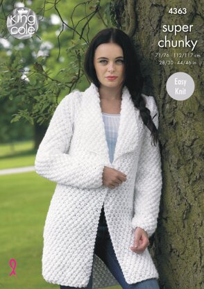 Jacket and Sweater in King Cole Big Value Super Chunky - 4363 - Downloadable PDF