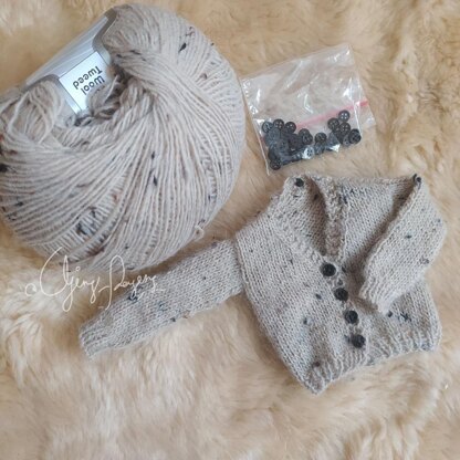 Cool Grey Plush Knit Cardigan –