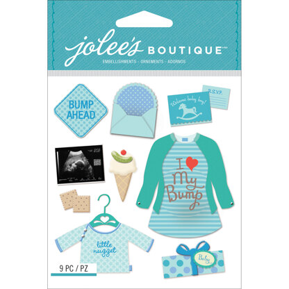 Jolee's Boutique Dimensional Stickers - Baby Boy Pregnancy