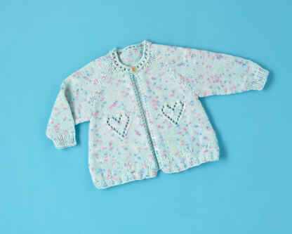 Rosy Garden Cardigan - Free Knitting Pattern For Babies in Paintbox Yarns Baby DK Prints by Paintbox Yarns