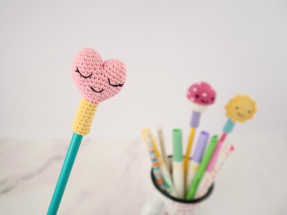 Sunshine, Mushroom & Heart Pencil Toppers