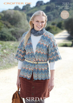 Kimono Jacket in Sirdar Crofter DK - 7337 - Downloadable PDF