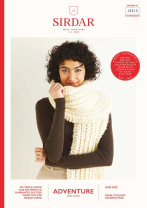 Sirdar 10313 Huge Ribbed Scarf in Adventure PDF