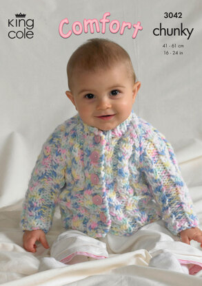 Jacket, Cardigan and Slipover in King Cole Comfort Chunky & Multy CHunky - 3042