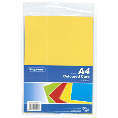 Stephens Coloured Card 210gsm 8 assorted Sheets