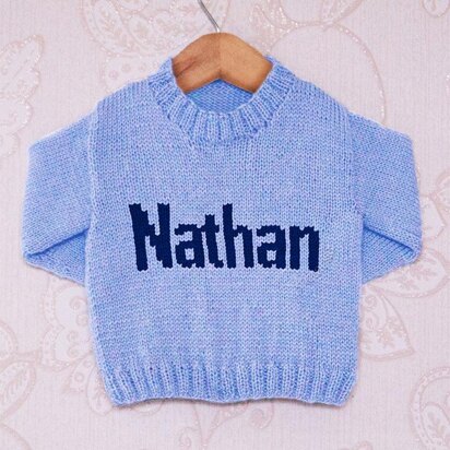 Intarsia - Nathan Moniker Chart - Childrens Sweater