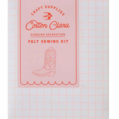 Cotton Clara Cowboy Boot Needle Felting Kit - 13cm x 6cm
