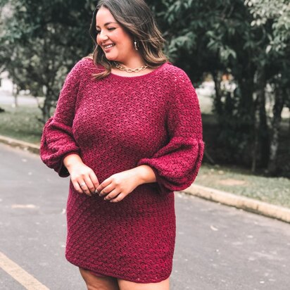 Crochet Dress with Puff Sleeve in Circulo Anne - Downloadable PDF