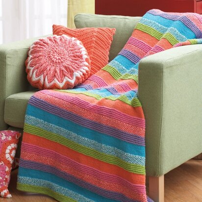 Striped Blanket in Bernat Handicrafter Cotton Twists