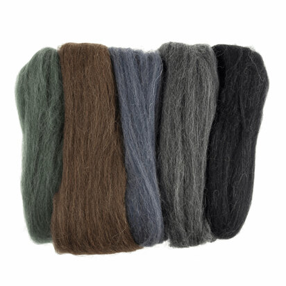 Trimits Natural Wool Roving: 50g: Assorted Melange