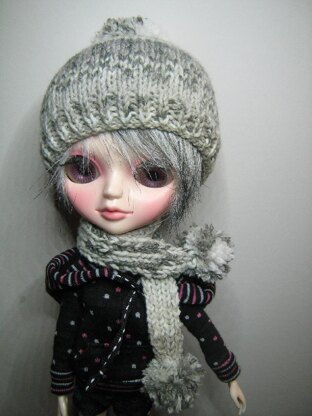 Tangkou Doll Hat and Scarf Set Knitting Pattern