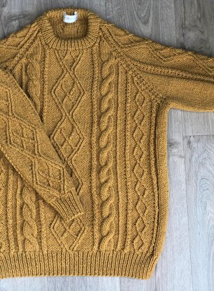 Aran Accents Raglan Sweater