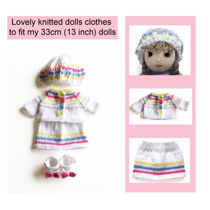 Dolls clothes knitting pattern 19034