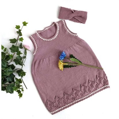 "Leaves" Toddler Girl Dress - knitting pattern