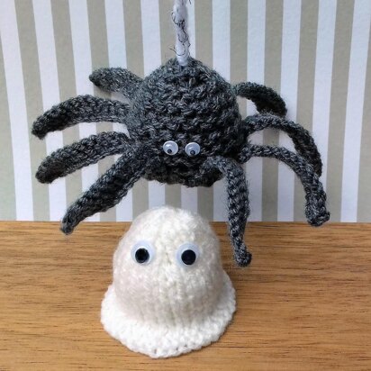 Dangling Spider & Ghostly Ferrero Rocher Covers - knitting pattern